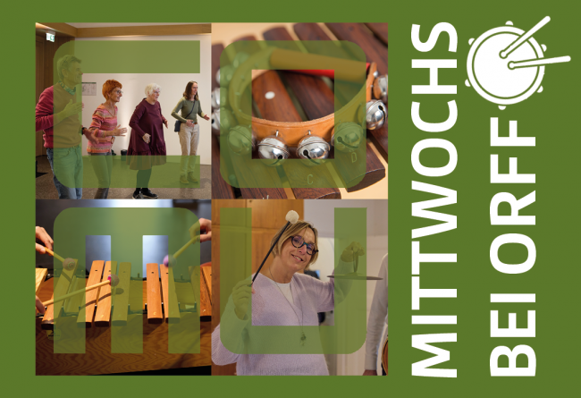 <p><strong>Mittwochs bei Orff</strong></p><p>Trommeln, Singen, Rhythmus spüren</p>